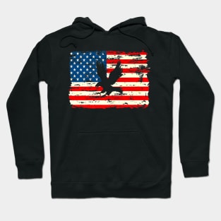 4th July With American Flag And Bald Eagle Hoodie